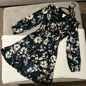 Nicole Miller Green and Blue Floral Dress